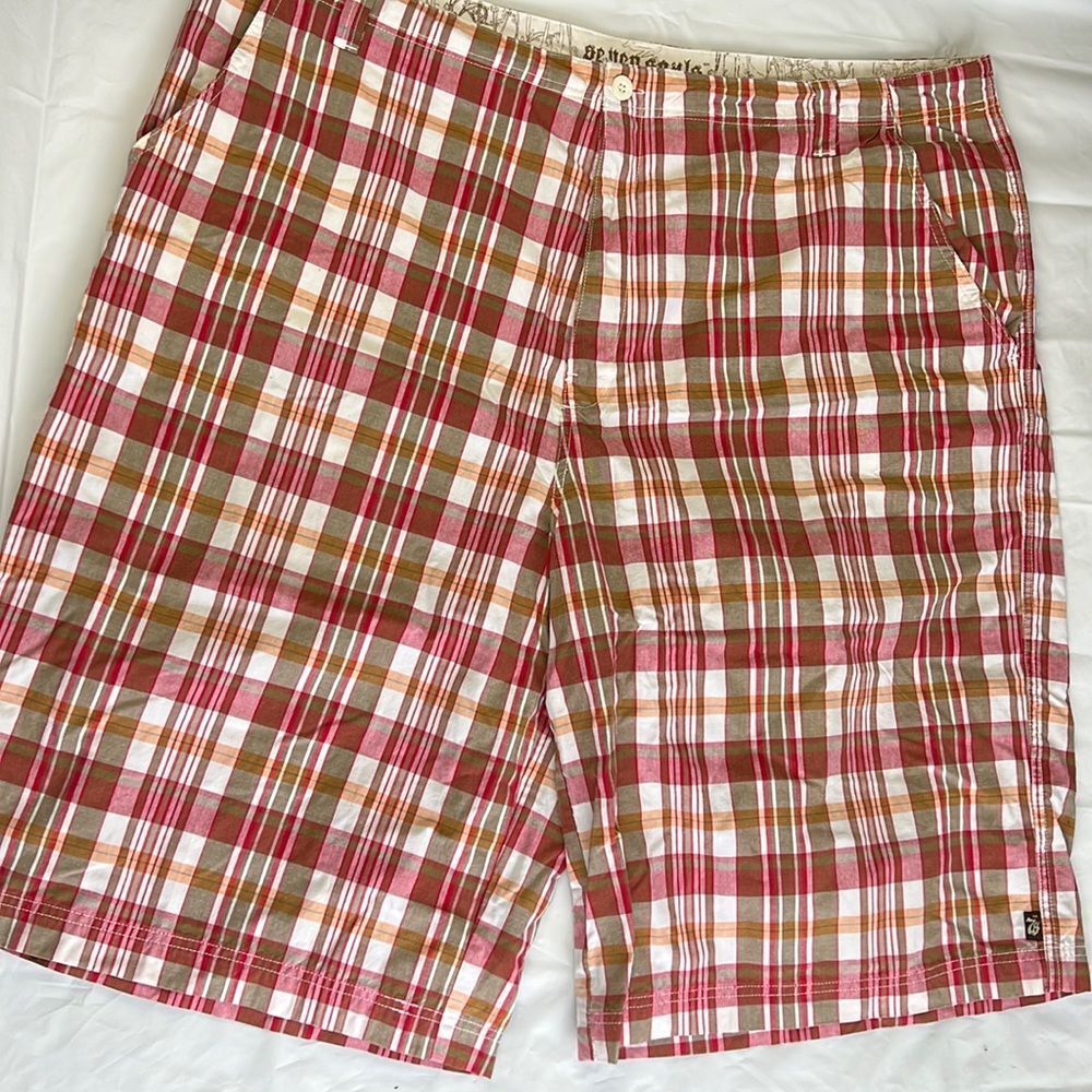 Seven Souls men’s plaid shorts Plus Size 48